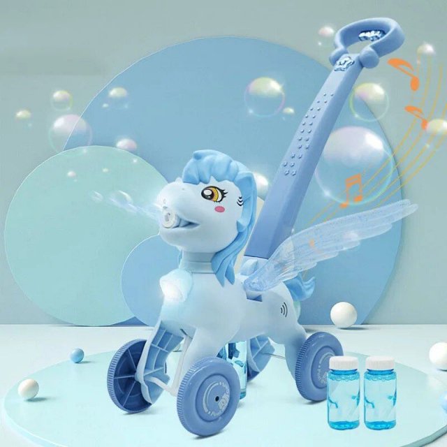 Electric Unicorn Bubble Cart with Music & Lights: A Magical Playtime Experience - Image 7