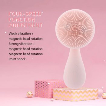 Electric Silicone Facial Cleansing & Massage Brush with Magnetic Charging