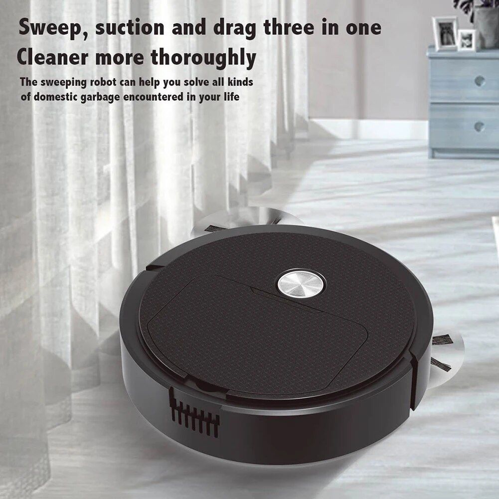 Rechargeable Mini Robot Vacuum Cleaner - 1200mAh Smart Sweeping Machine Gadgets Home Electronics