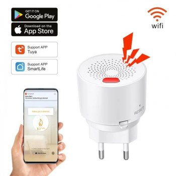 WiFi & Bluetooth Natural Gas Leak Detector: Home Safety Alarm for Combustible Gases