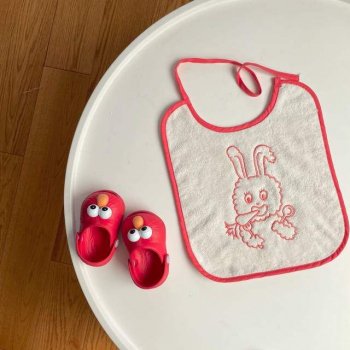 Waterproof Baby Bib with Embroidery: Large Muslin Saliva Towel & Burp Cloth