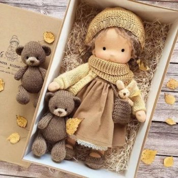 Handmade Soft Stuffed Waldorf Doll - Organic Cotton Comfort Toy for Children