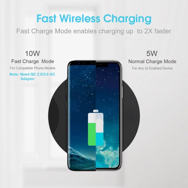 2-in-1 Fast Wireless Charging Pad & Headphone Stand