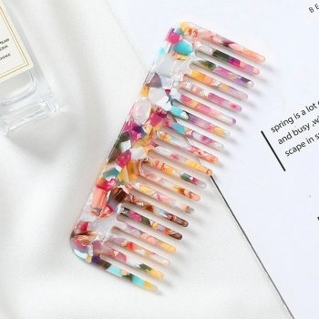 Korean-Inspired Colorful Acetate Wide-Tooth Hair Comb