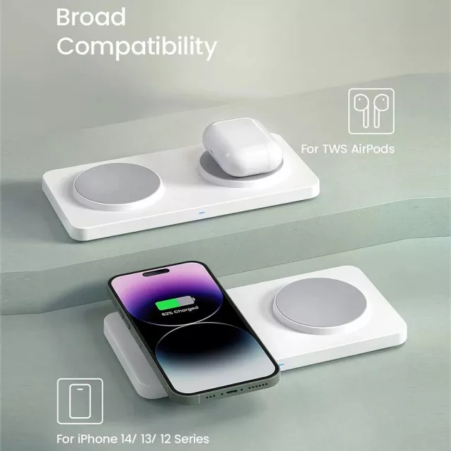 Dual Magnetic 2-in-1 Wireless Charger Stand for iPhone & Samsung - Image 4