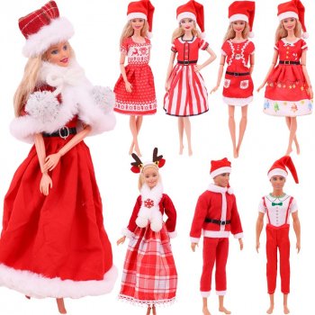 Christmas Festive Doll Dress Set - Santa & Tree Outfits for 11.8inch Dolls, Perfect for Kids' Holiday Gifts