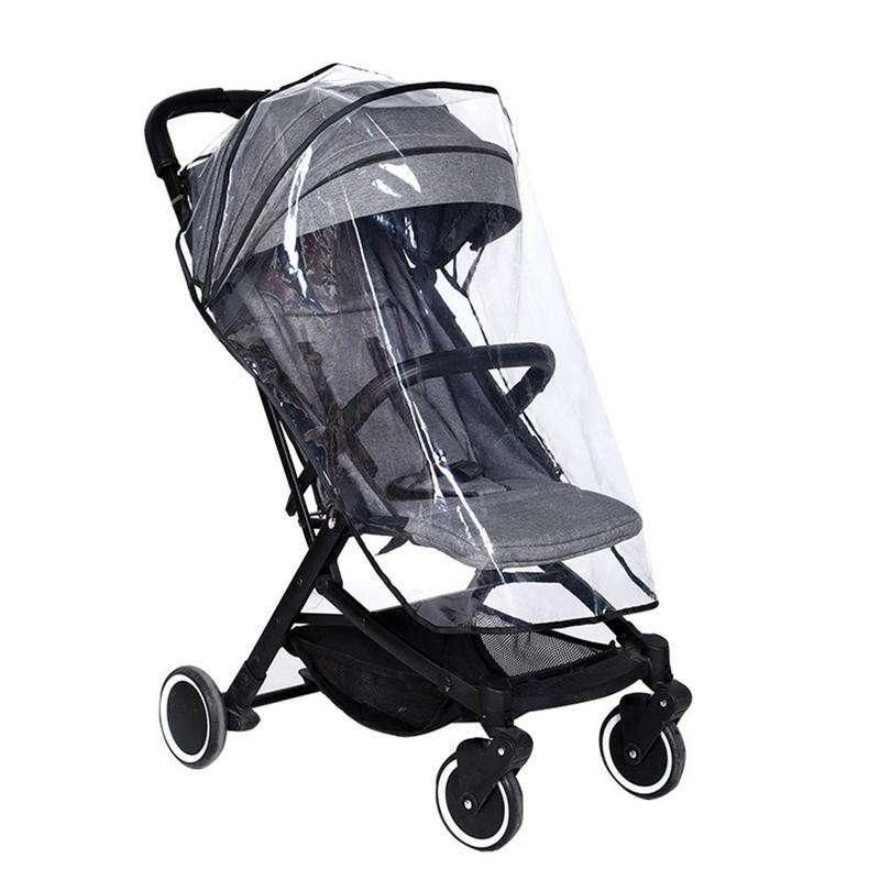 Universal EVA Stroller Rain Cover - Transparent, Breathable Trolley Umbrella for Toddlers 