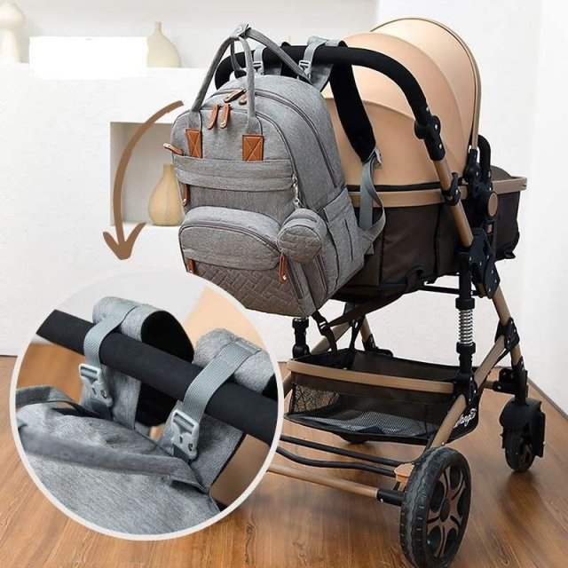 Multifunctional Diaper Bag Backpack with Changing Station - Waterproof, Spacious, and Versatile for Modern Parents - Image 3