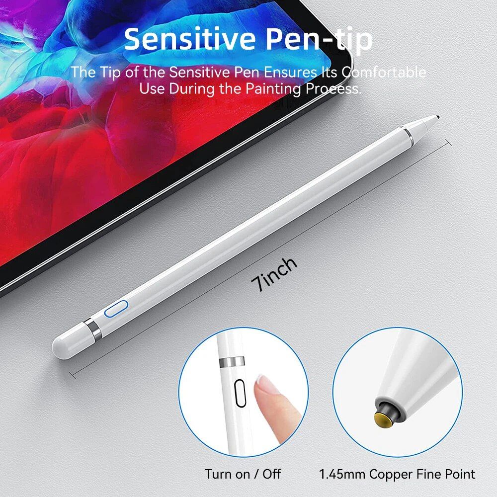 Universal Stylus Pen for Tablets & Mobiles: Fine Tip, Fast Charging & High Sensitivity 