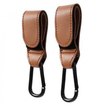 Universal Adjustable PU Leather Stroller Hooks - Versatile Baby Travel Accessories