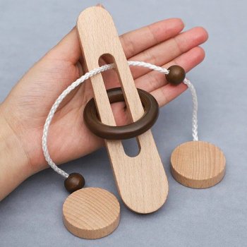 Wooden Brain Teaser Puzzle - Montessori Decompression Thinking Game for All Ages