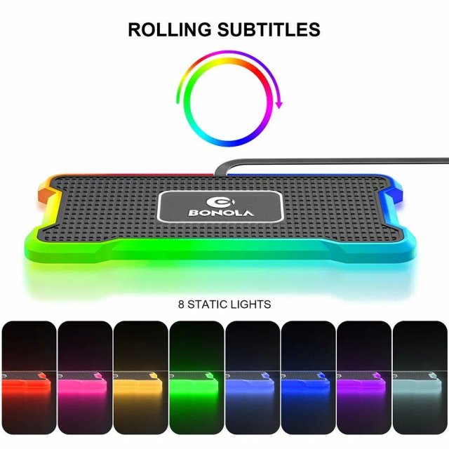 Universal Silicone Car Wireless Charger with LED Light & Non-slip Pad