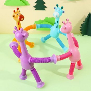 Flexible Giraffe Pop Tube Sensory Toy for Kids & Adults