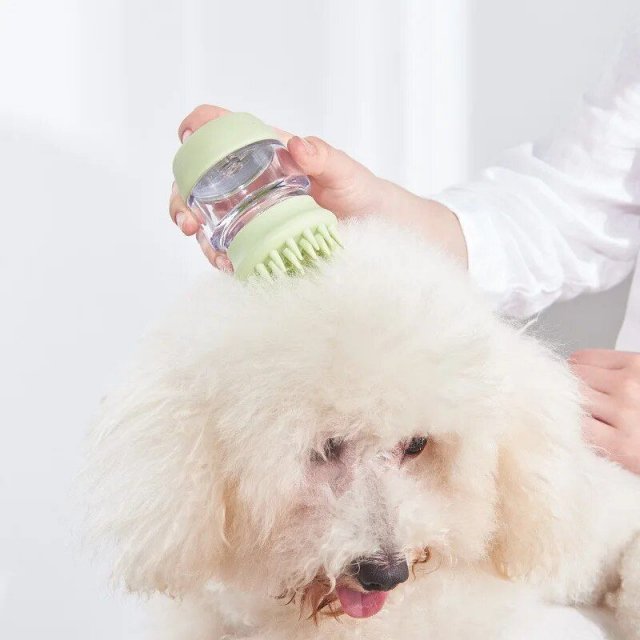 Soft Silicone Dog Bath Brush - 2-in-1 Grooming and Massage Comb for Pets - Image 5