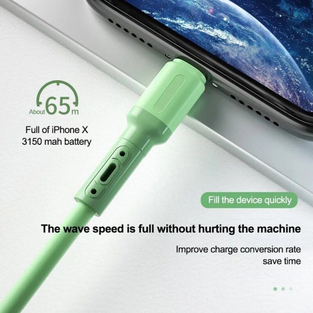 Liquid Silicone Fast Charging & Data Sync USB Cable for iPhone