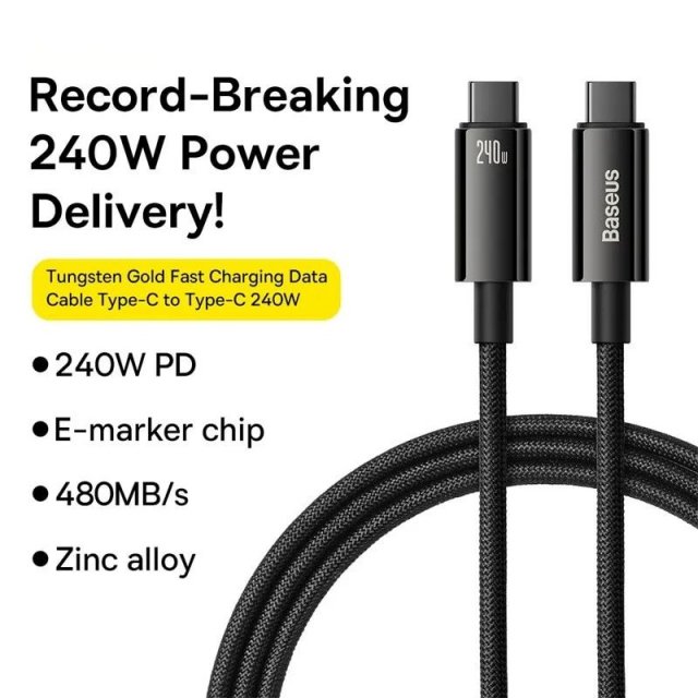 Ultra-Fast 240W Type-C to Type-C Charging Cable for iPhone 15 & MacBook