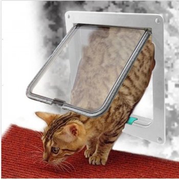 Versatile 4-Way Locking Pet Flap Door - ABS Plastic Cat & Dog Entry System