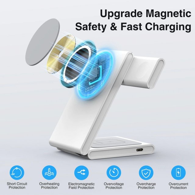 3-in-1 Foldable Magnetic Wireless Charging Station for iPhone 14/13 & Apple Watch S8/7