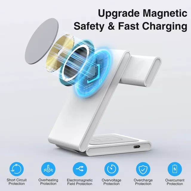 3-in-1 Foldable Magnetic Wireless Charging Station for iPhone 14/13 & Apple Watch S8/7 - Image 4