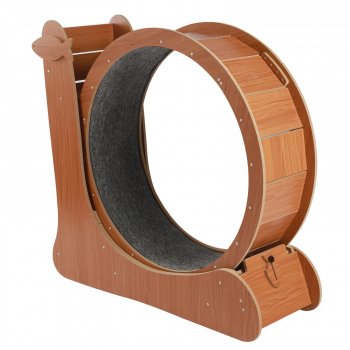 Cherry Wood Cat Exercise Wheel Feline Fitness Treadmill