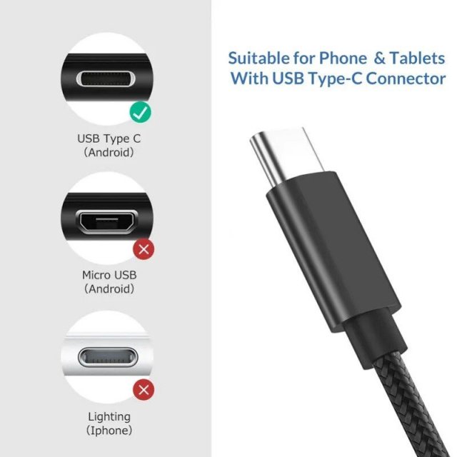 Fast Charge USB-C Cable for Samsung & More