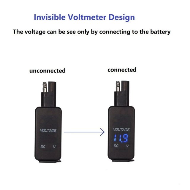 Waterproof Dual USB Motorcycle Charger with Built-in Voltmeter