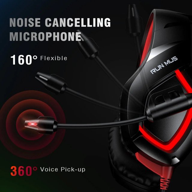 Wired Gaming Headset with 7.1 Surround Sound & RGB LED Lighting