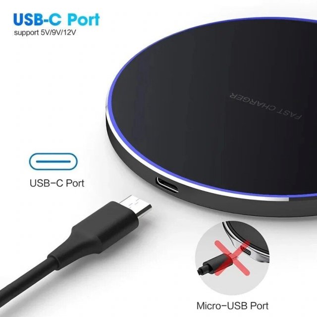 60W Fast Wireless Charging Pad for iPhone & Samsung – Sleek Design with LED Indicator