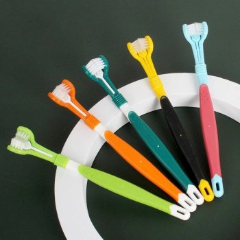 Multi-Angle Pet Toothbrush for Dogs & Cats