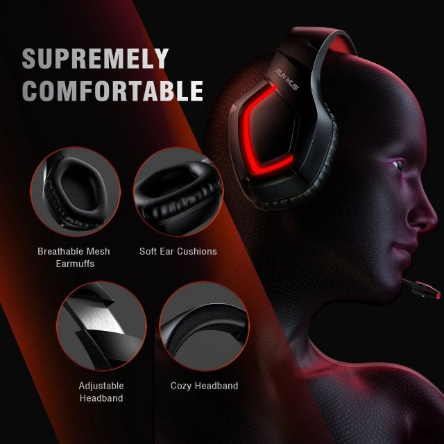 Wired Gaming Headset with 7.1 Surround Sound & RGB LED Lighting