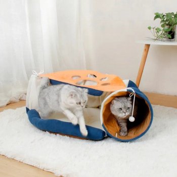 Interactive Multi-Pet Play Tunnel: Collapsible Tube for Cats, Rabbits & Ferrets