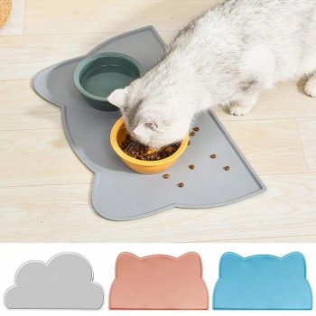 Adorable & Durable Pet Feeding Mat: Non-Slip, Waterproof Silicone Tray