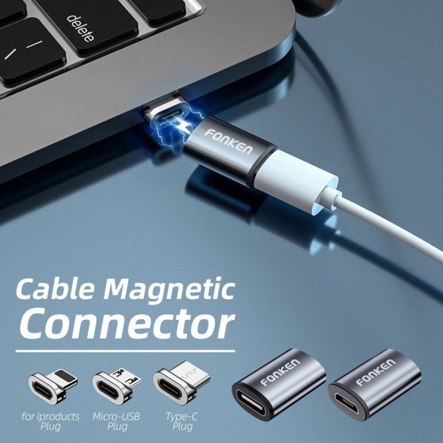 Universal Magnetic Charging Cable Tips – Micro USB & USB-C Connectors