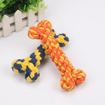 Cotton Rope Teething Chew Toy for Dogs - Vibrant Triple Colors