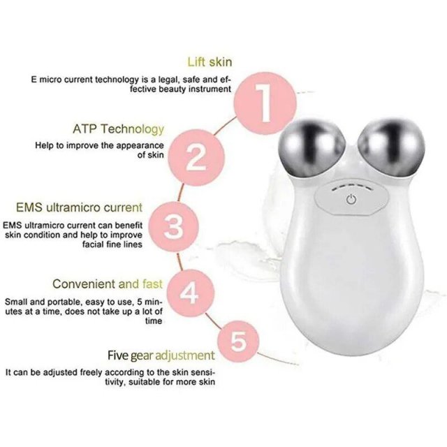 5-Gear Rechargeable Face Massager: Electric Micro-Current & 3D EMS Firming Technology - Image 4