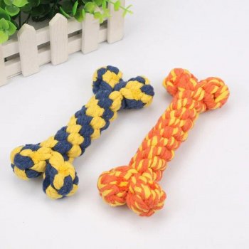 Cotton Rope Teething Chew Toy for Dogs - Vibrant Triple Colors
