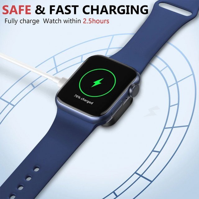 2-in-1 Portable Magnetic Wireless Charger with Keychain Type-C Pad for Apple Watch Series