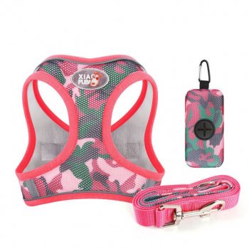 Three-Piece Camouflage Pet Adventure Set: Harness, Leash & Poop Bag Dispenser
