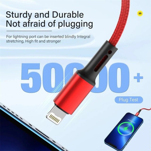 Fast-Charging 3A USB to Lightning Cable for iPhone and iPad – 2m/3m Length Options