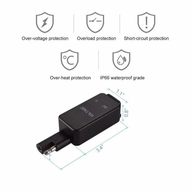 Waterproof Dual USB Motorcycle Charger with Built-in Voltmeter