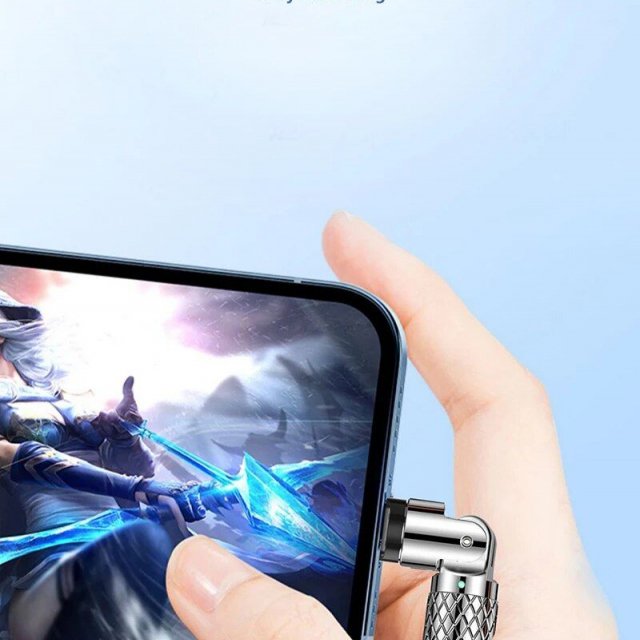 Ultra-Fast 120W 7A Gaming USB-C Charge Cable with 180° Elbow Design - Image 4