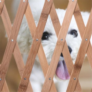 Adjustable Bamboo Pet Safety Gate - Retractable Dog & Cat Barrier Fence