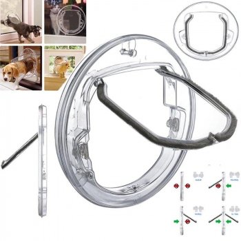 Versatile Pet Screen Door - Lockable and Transparent for Small Dogs and Cats