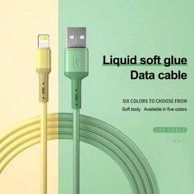 Liquid Silicone Fast Charging & Data Sync USB Cable for iPhone