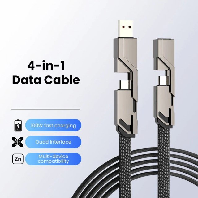 4-in-1 USB C Lightning Fast Charge & Sync Multi-Cable