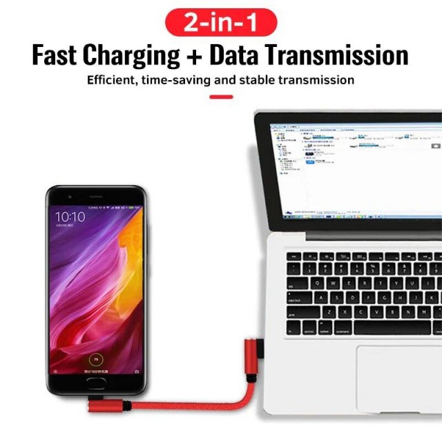 90 Degree Elbow USB to Type-C/Micro USB Charging Cable – 25cm Fast Charge Cord