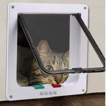 Versatile 4-Way Locking Pet Flap Door - ABS Plastic Cat & Dog Entry System