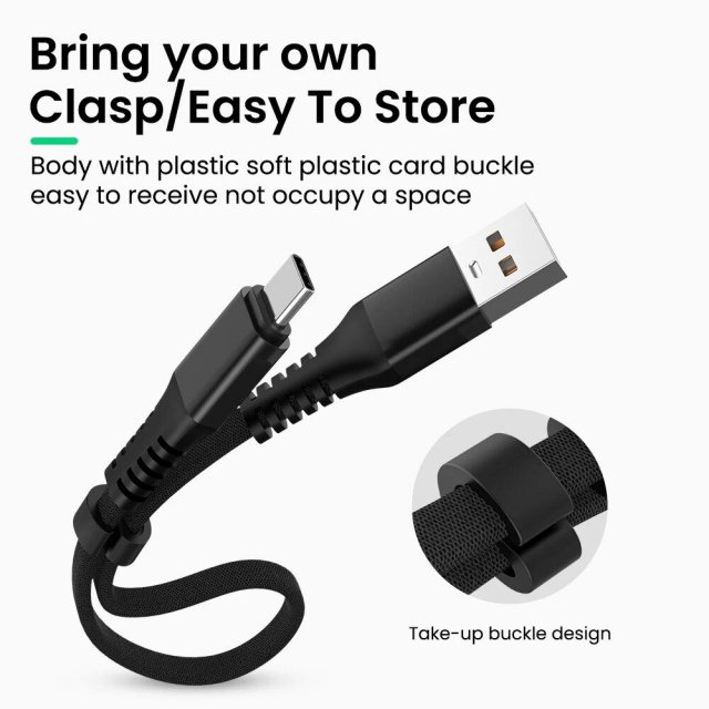 Compact 3A Fast-Charging USB Cable – Universal Compatibility for iPhone & Android Devices