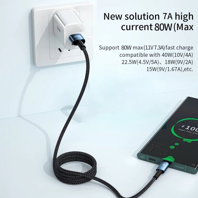 Essager 7A 100W USB Type C Cable 100W Fast Charging Wire For OPPO Oneplus Huawei P40 P30 Samsung Realme USB C Charger Data Cord