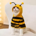 Bee Costume Hoodie for Small and Medium Dogs and Cats - Halloween Cosplay and Warm Clothes